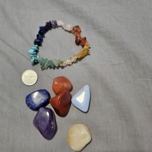 Chakra stones (?) and Multicolor Gemstone Bracelet